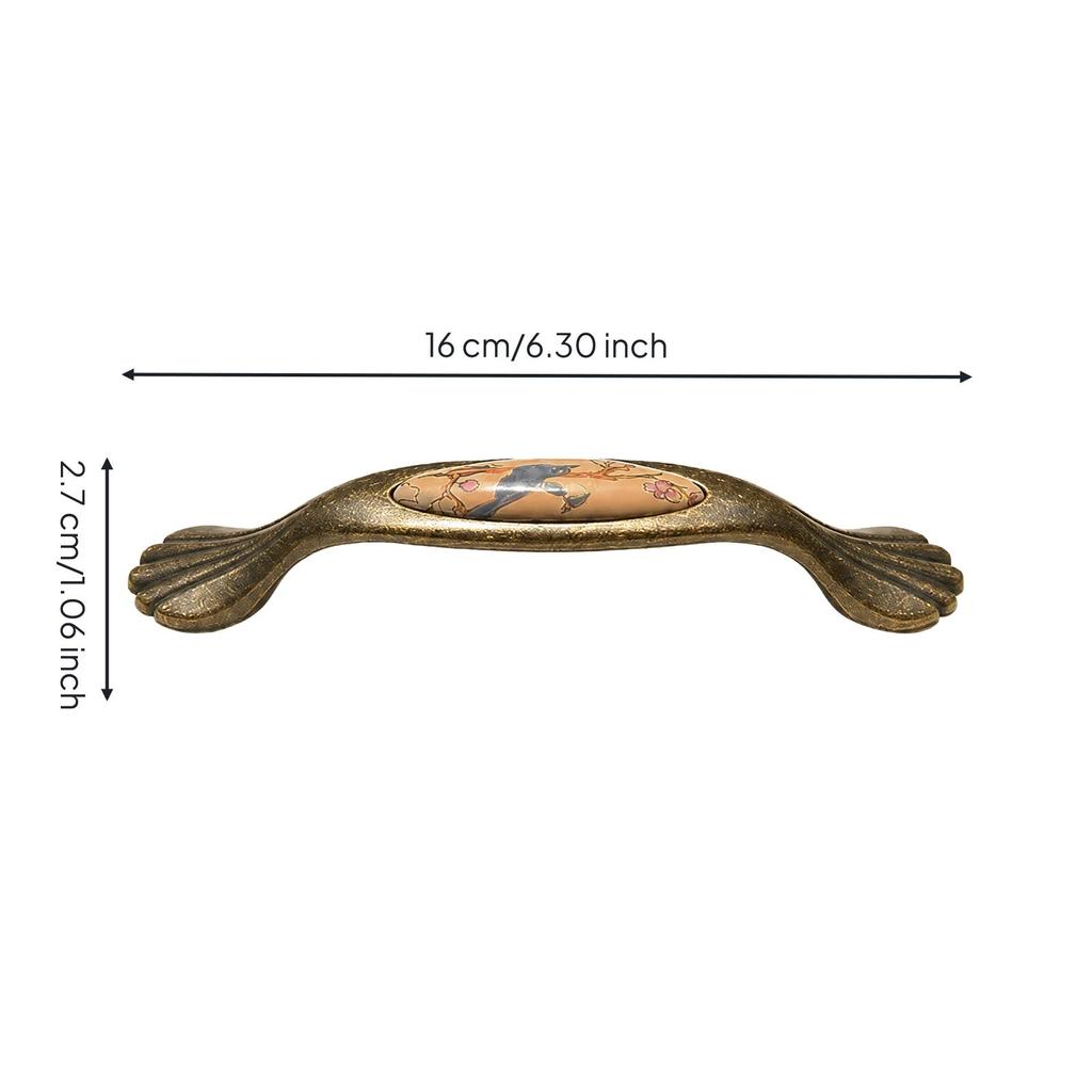 Wardrobe Drawer Pull Elegant Ceramic and Metal Furniture Handle Sturdy