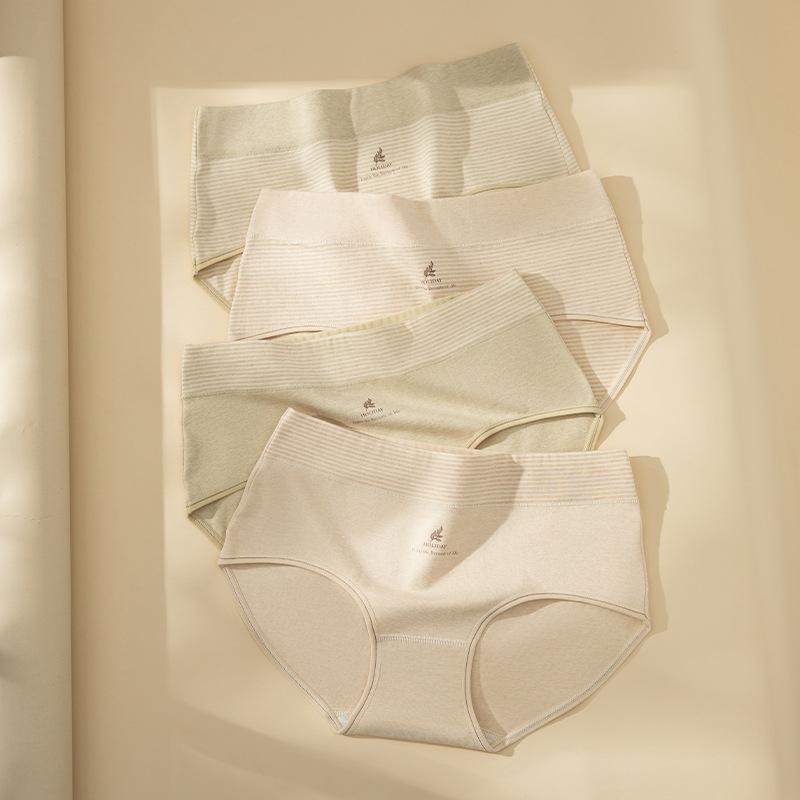 Women's Spring and Autumn 10A Anti Bacterial Color Cotton Middle Waist Full Cotton Crotch Underwear