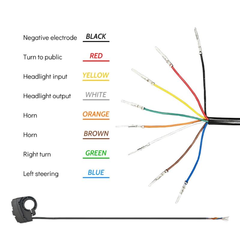 Electric Bike Horn Headlight Signal Light Switches Waterproof Lamps Horn Switchs