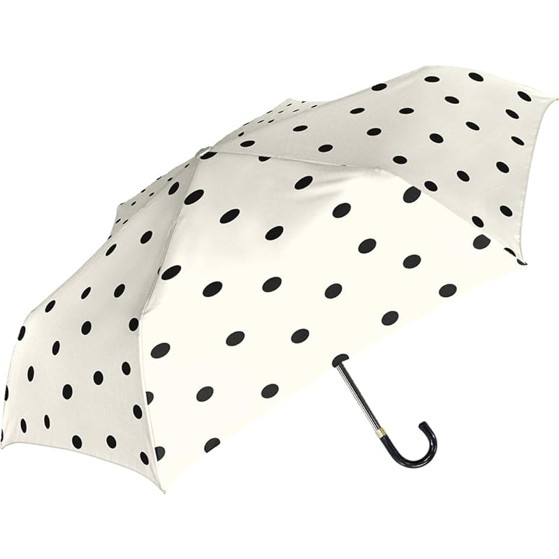 

Nakatani Natural Basic Women s folding umbrella nuance dot off white [724-054] Hand open Rib size: 50cm
