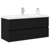 Washbasin Cabinet Black Oak Effect 100 X 39 X 62 Cm