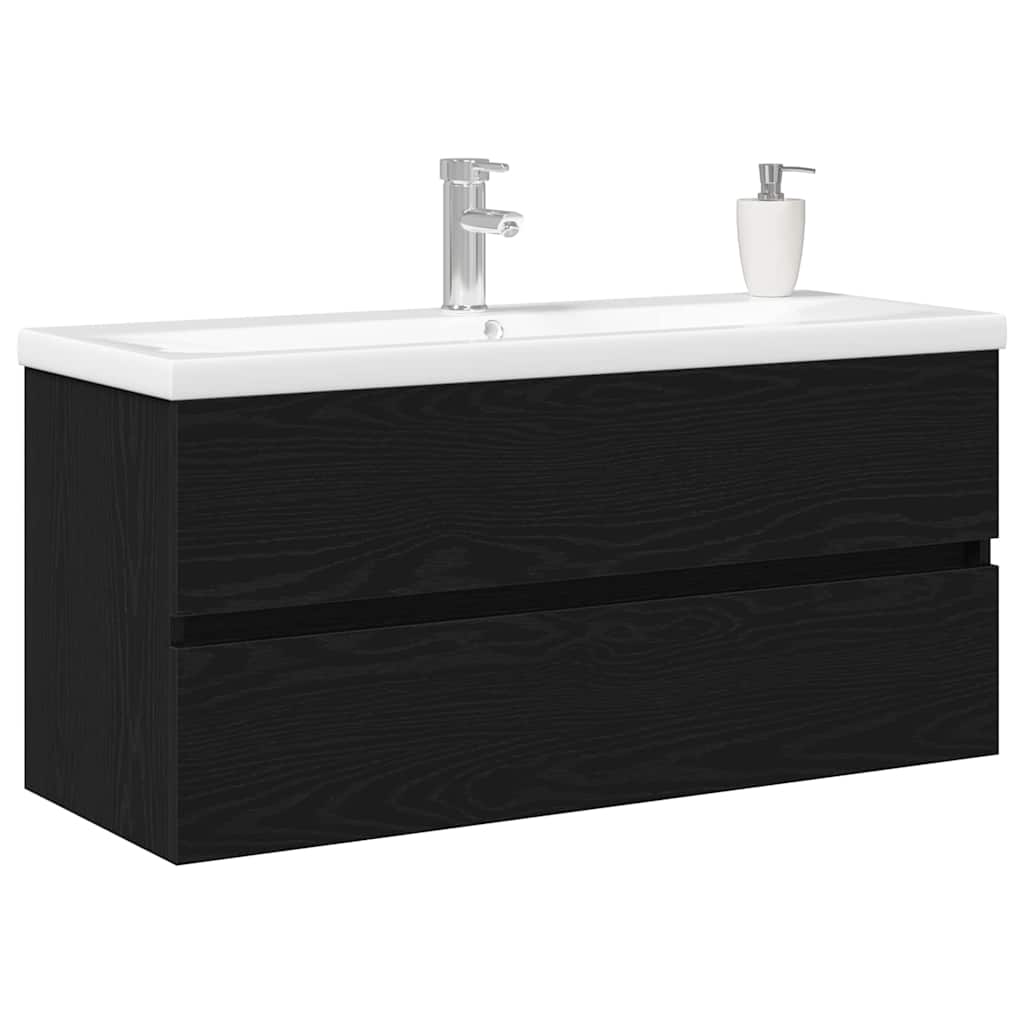 Washbasin Cabinet Black Oak Effect 100 X 39 X 62 Cm