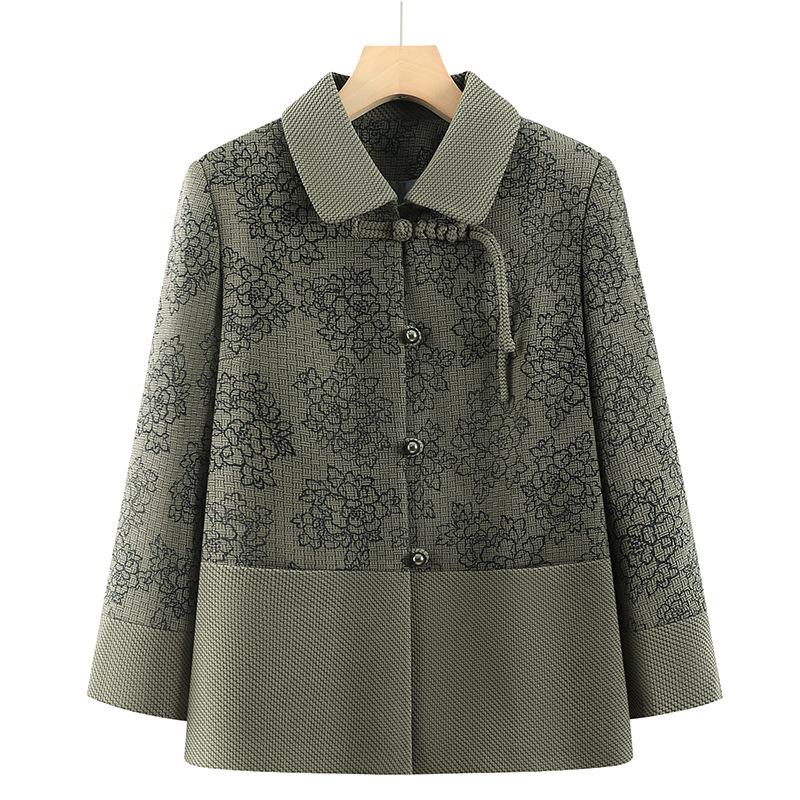 

Spring women s coat 0 years old 0 old lady medium top 5XL (recommended 145-80 kg) зелёный