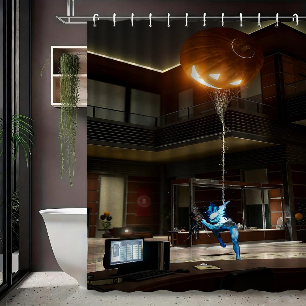 Spider-Man Urban Cityscape Waterproof Shower Curtain For Superhero Bathroom Decor