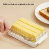 Butter Dish with Lid for Countertop Plastic Butter Keeper and Cutting Slot for Dividing and Storing