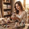 Patchwork DIY Collection Handmade Mouse Doll Set of 5 Fabric Craft Kit for Sewing and Home Decoration Projects