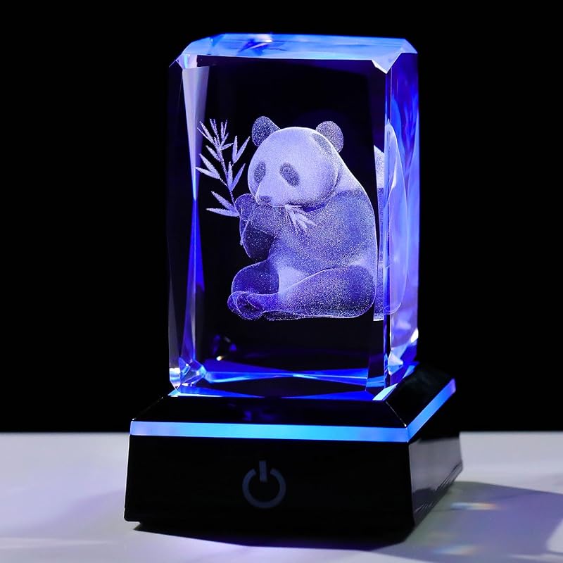 

Kertari K9 crystal panda birthday present male woman Popular [Genuine] Interior fashionable Healing goods crystal ball led light base indirect