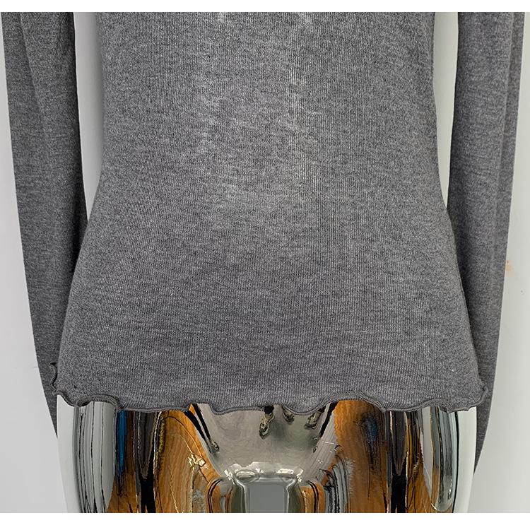 Korean Dongdaemun Sheer Slimming Long Sleeve Top for Women