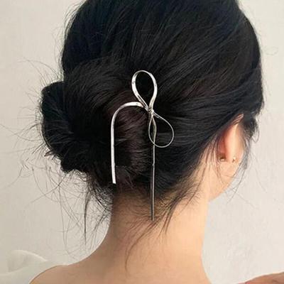 Kurobi Metal Ribbon Hairpin U-Shaped Updo Hair Clip