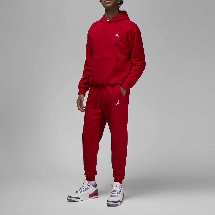 Jordan Essentials Solid Logo Drawstring Cuff Pants Men Bottoms Fitness-Red FJ7779-687