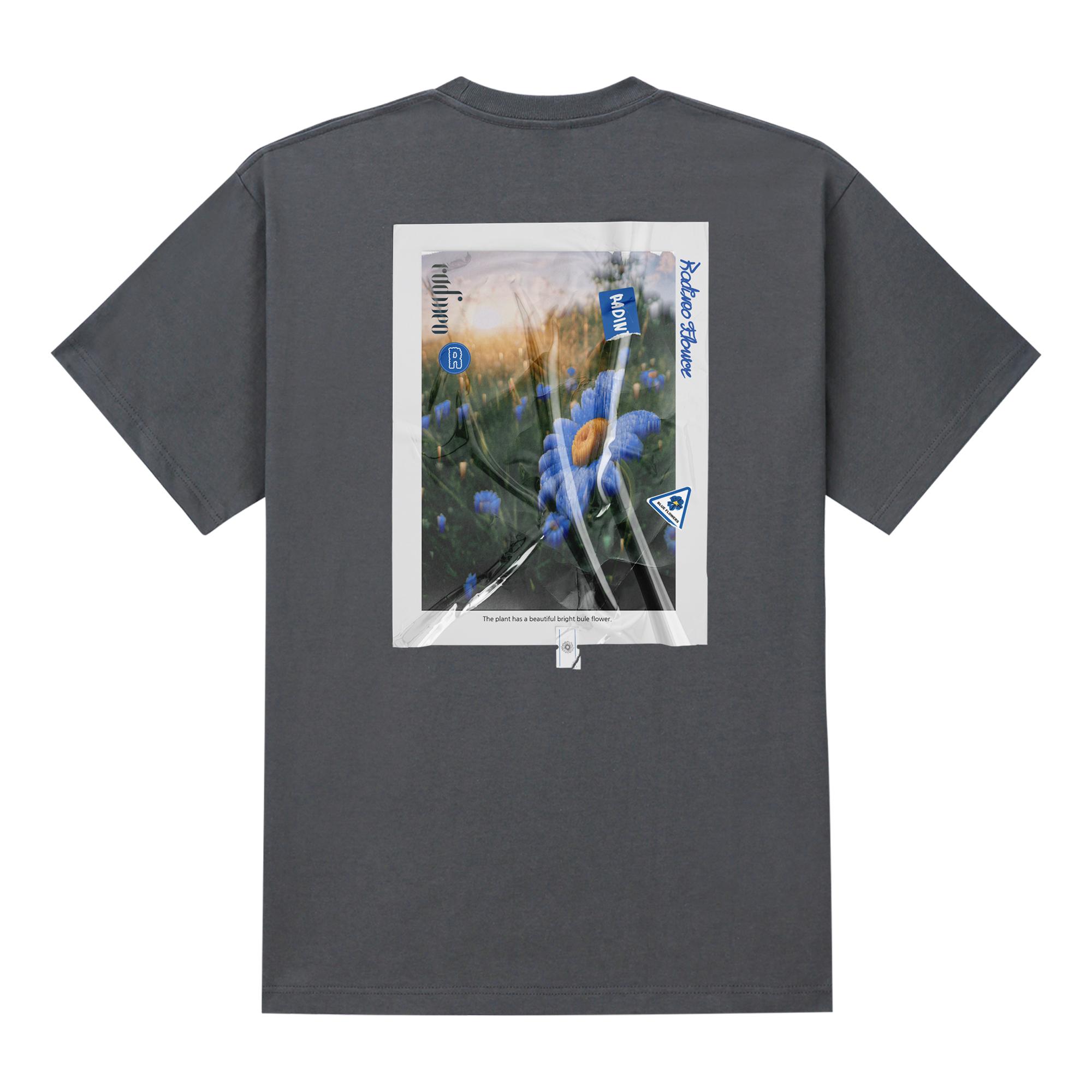 Radineo Triangle Flower Short Sleeve T-Shirt Gray L