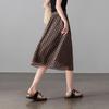 SOFSIL 2026 Summer Retro Rhombic Print A-line Midi Skirt