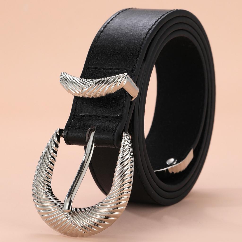 Ladies Pin Buckle Belt Gold Plated Silver Belt Suit Pants Decorative Spice Girl Belt