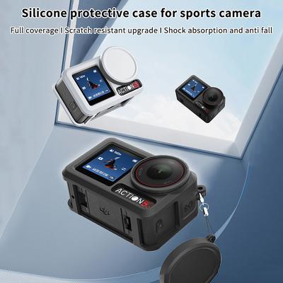 Sport Camera Silicone Protective Case For Dji Action 5 Pro Full Protector Case Scratch-Proof Lens Cap Sleeve With Hanging Rope