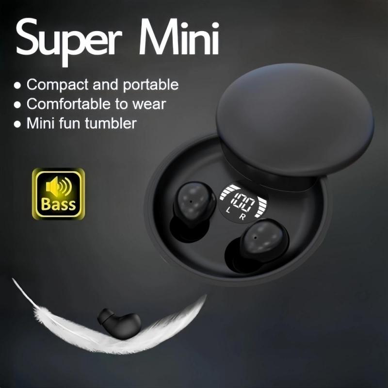 2024 Ultra Mini Invisible Sleep Wireless Earphone Small Earbuds Noise Cancelling Hidden Sport Game Headphones HD HIFI Bass Sound Headset Sliding