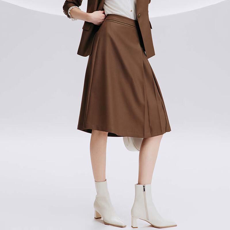 JESSIE Elegant High-Waist Pleated Midi Skirt