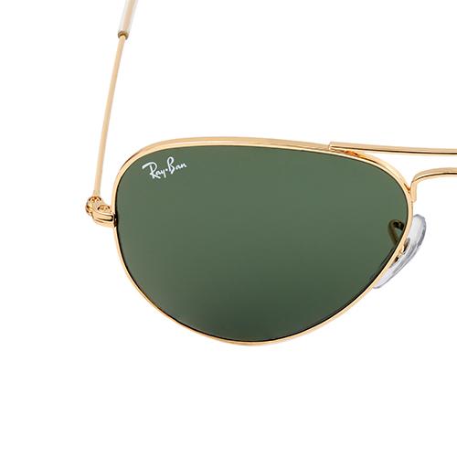 Ray Ban Aviator Frame Metal Sunglasses with Gold Frame and Green Lenses Unisex