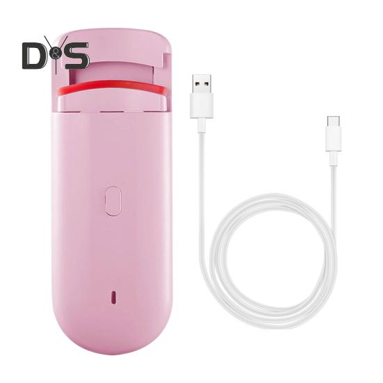 Heated Eyelash Curler Electric Eye Lash Curlers with Built-in Curved Comb Silicone Pad Rechargeable Quick Natural Curling Professional Eyelash