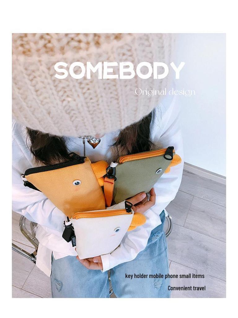 Three-Color Patchwork Women's Canvas Phone and Coin Clutch - Cute, Funny, Handheld Bag for Summer 2021