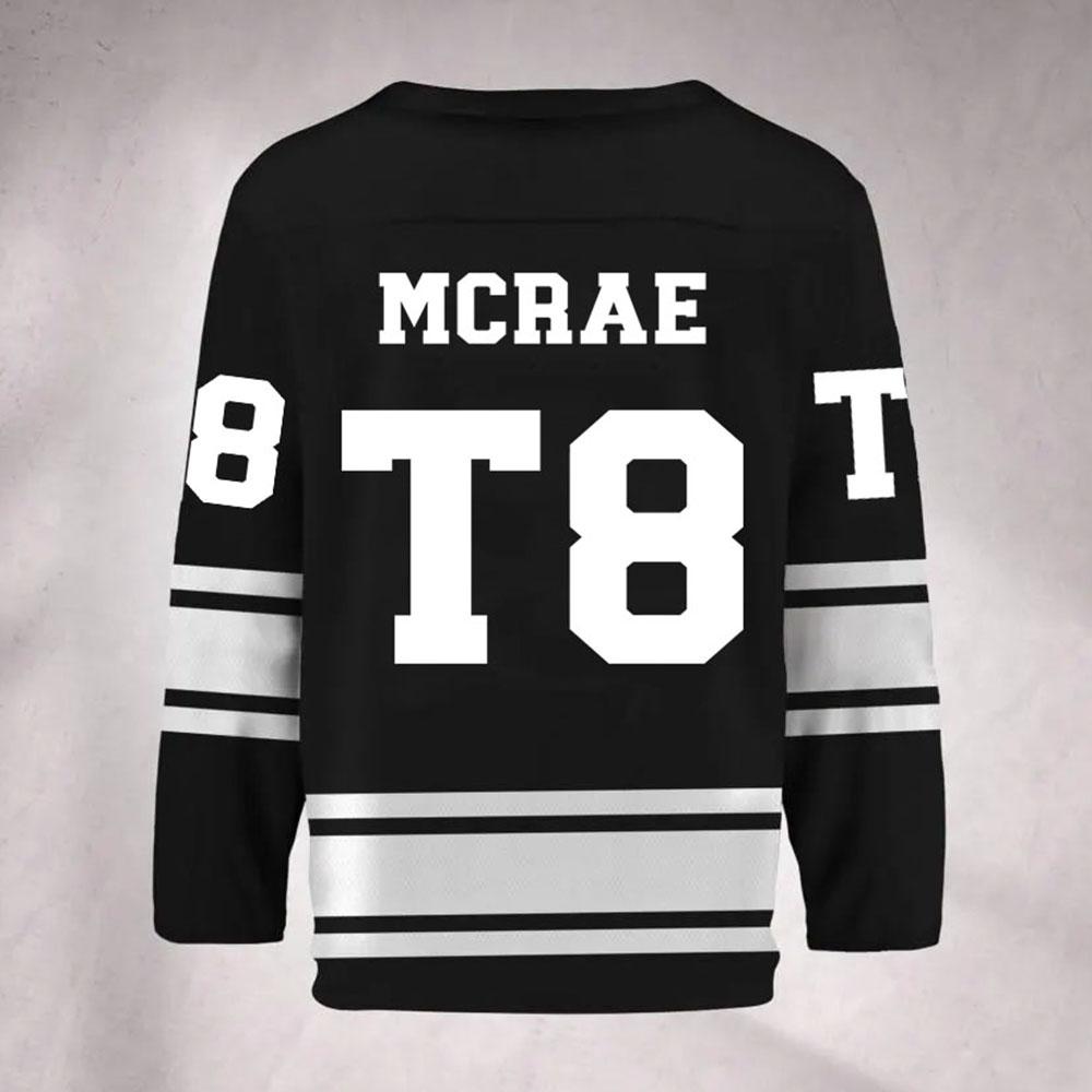 T8 Tate McRae Hockeytrikot Unisex Streetwear Langarm Freizeit-T-Shirt V-Ausschnitt Herren Damen T-Shirts 3D-Druck Design Hemden
