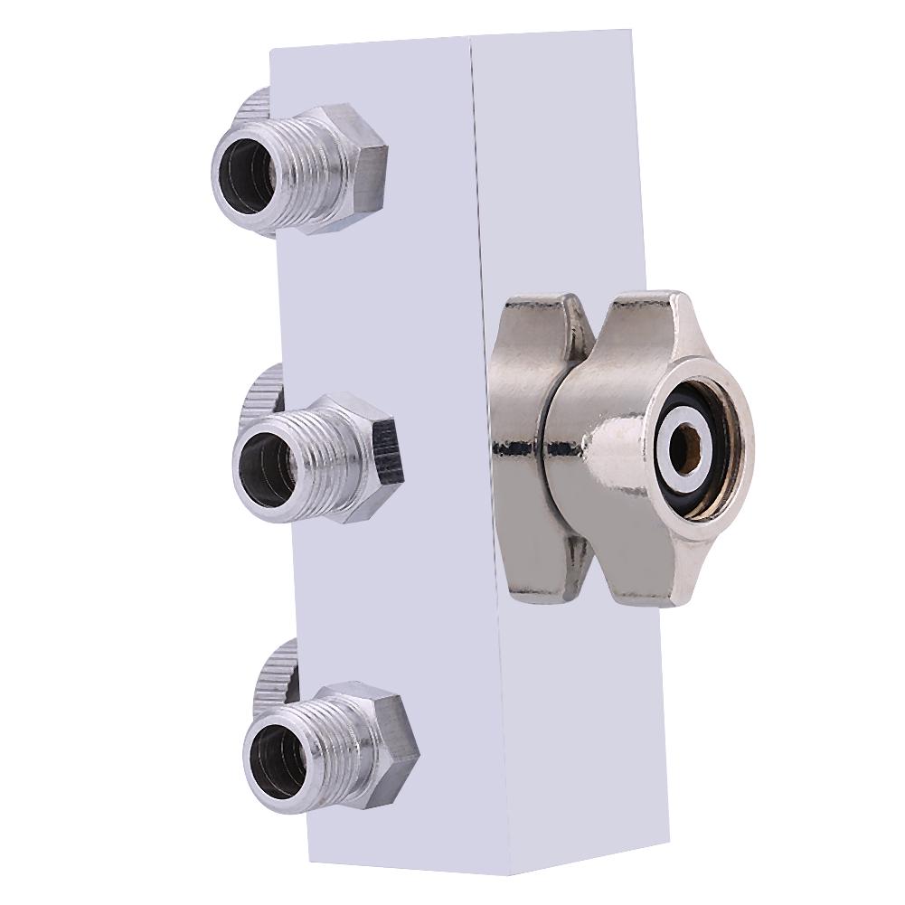 3 Way Airbrush Air Hose Splitter Adjust Air Regulation Valve Knob