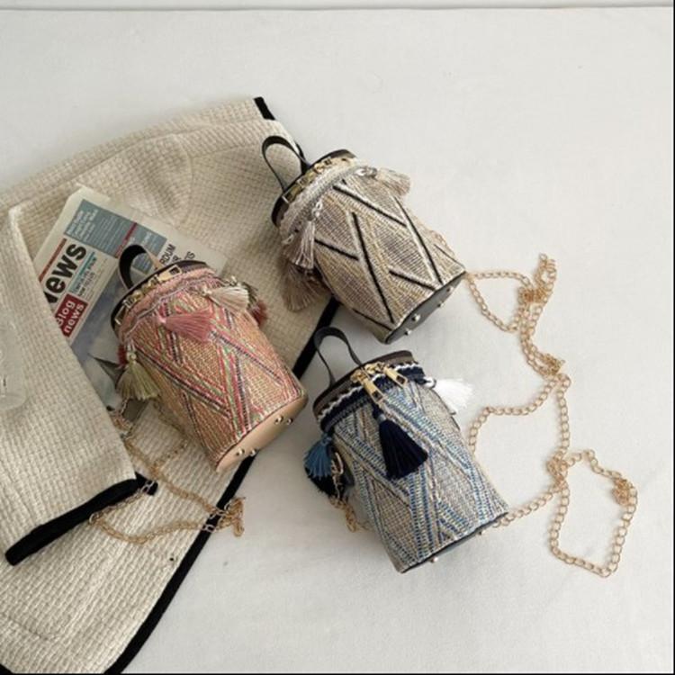 Ethnic Style Small Crossbody Bag With Tassels And Pu Material For Daily Use