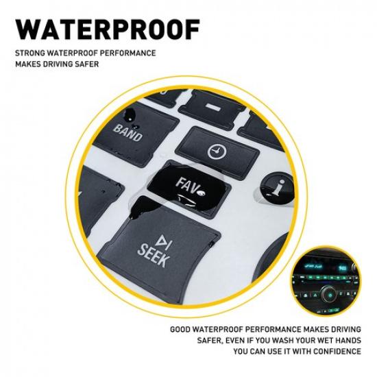 Black Vinyl AC Re2PCS Dash Button Decal Kit Stickers Replacement Fit Chevy GMC