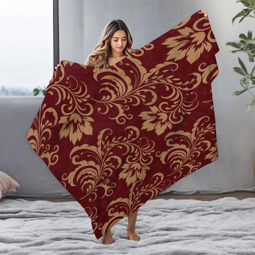 Luxurious Floral Velvet Throw Blanket Sofa Bed Bedroom Decoration Decorative Soft Warm Blanket for Home Living Room