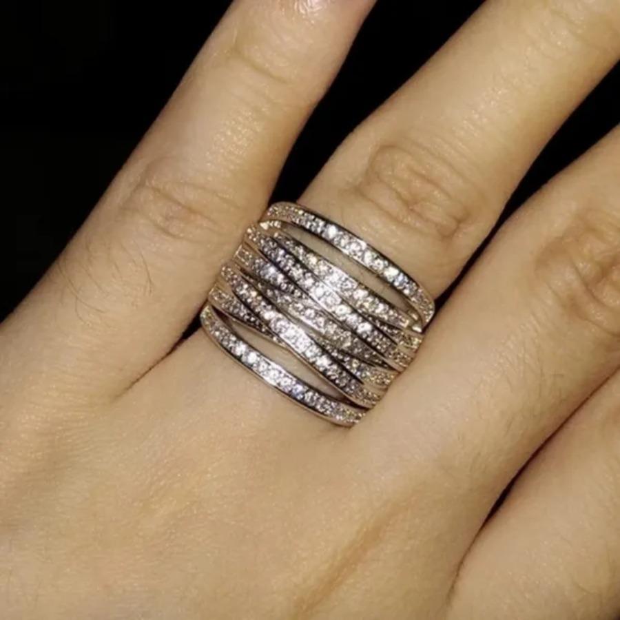 

Винтажный серебристый цвет, нежный, роскошный, с белым бриллиантом, женский, свадебный, на годовщину, рождественские подарки, украшения для пляжной вечеринки, размер 6-11, женское кольцо 11 белый