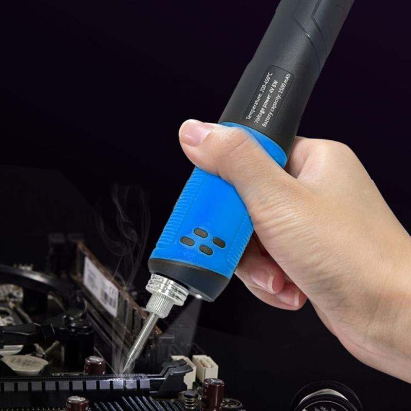 Wireless Soldering Iron Vertical Stand Built In 1500mAh Battery Rapid Heating Techs USB C Rechargeable Tool