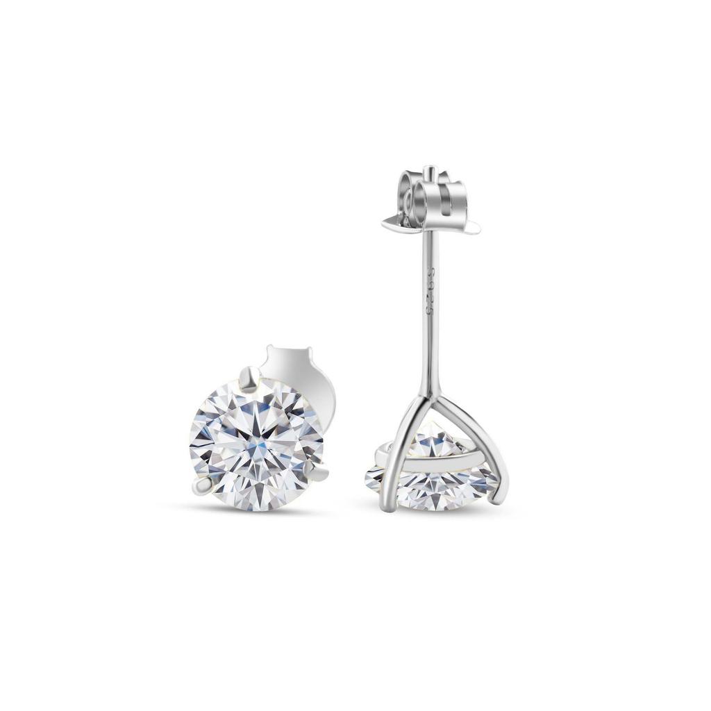 0.5/1 Carat *2 Moissanite S925 Silver Stud Earrings Sparkling Wedding Jewelry Gift, Classic & Stylish Festival Gift