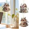 Neue Osterbaum-Anhänger 2D-Ebene Acryl Osterei Hase Haus Kaffeetasse Dekoration Saisonale Deko Rucksack Anhänger