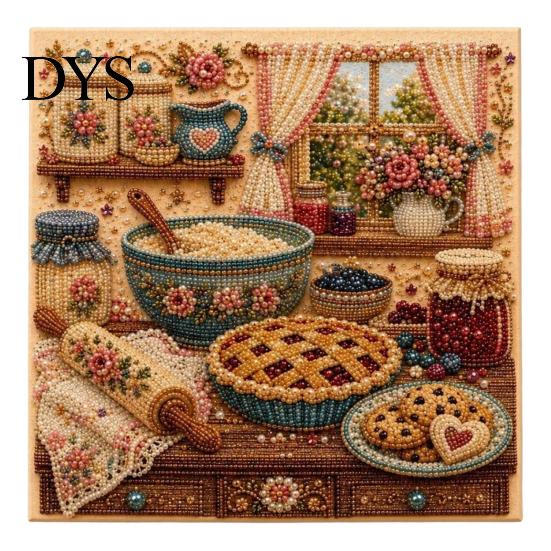 Therapeutic Creative Projects Vintage Room Diamond Painting Kit, DIY Art with Cozy Cottage Scenes, Interior Design Wall Complete Tools Set for