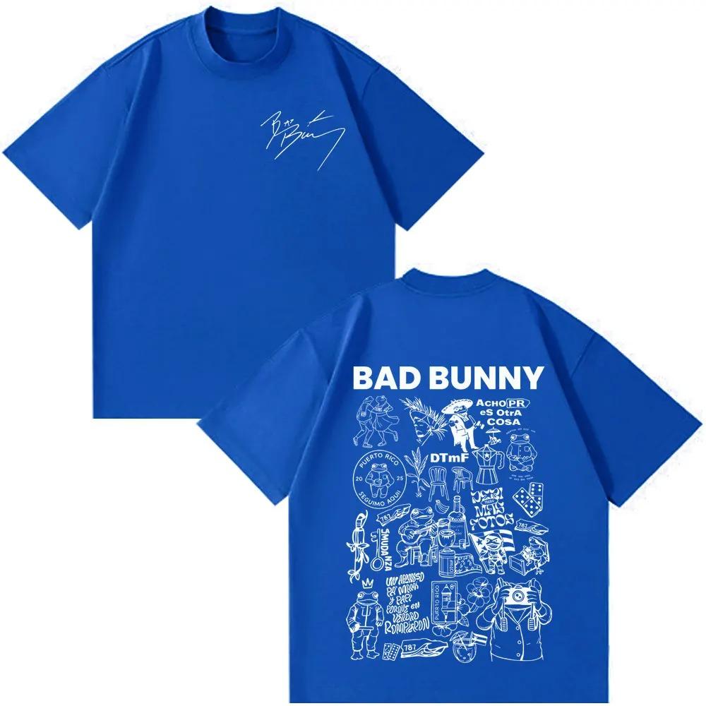 Unisex Women Fashion T Shirts Rapper Bad Bunny Tour 2026 Debi Tirar Mas Fotos DTMF Merch T-shirt Cotton Casual Vintage T-shirts