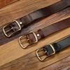 Retro Genuine Leather First Layer Cowhide Men'S Belt Pure Copper Buckle Pin Buckle Handmade Old Middle-Aged And Young Versatile Belt