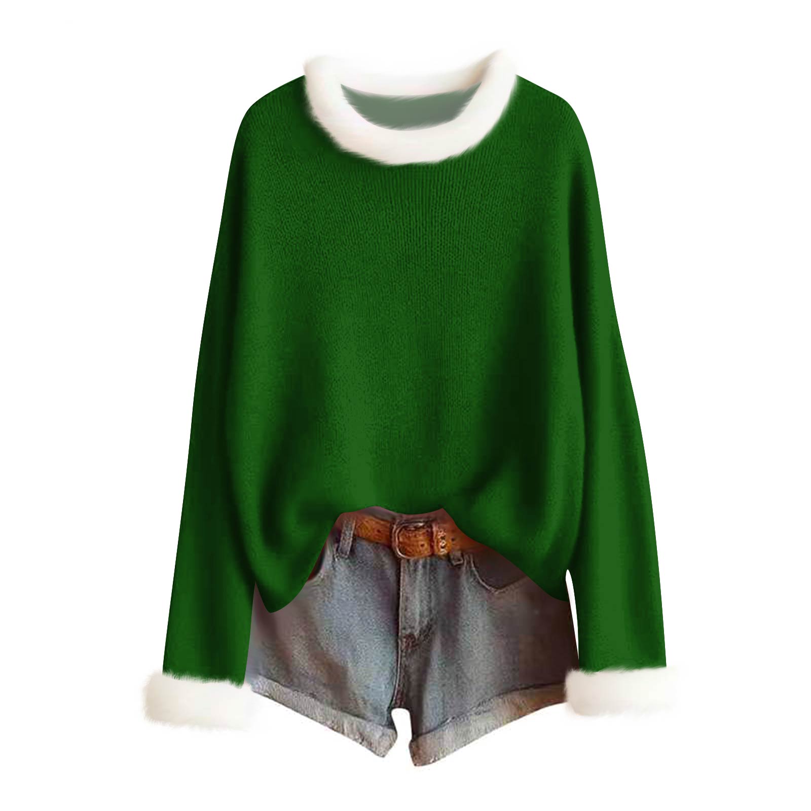 

Женский модный однотонный свитер с шерстяным воротником, повседневный вязаный пуловер с длинным рукавом L