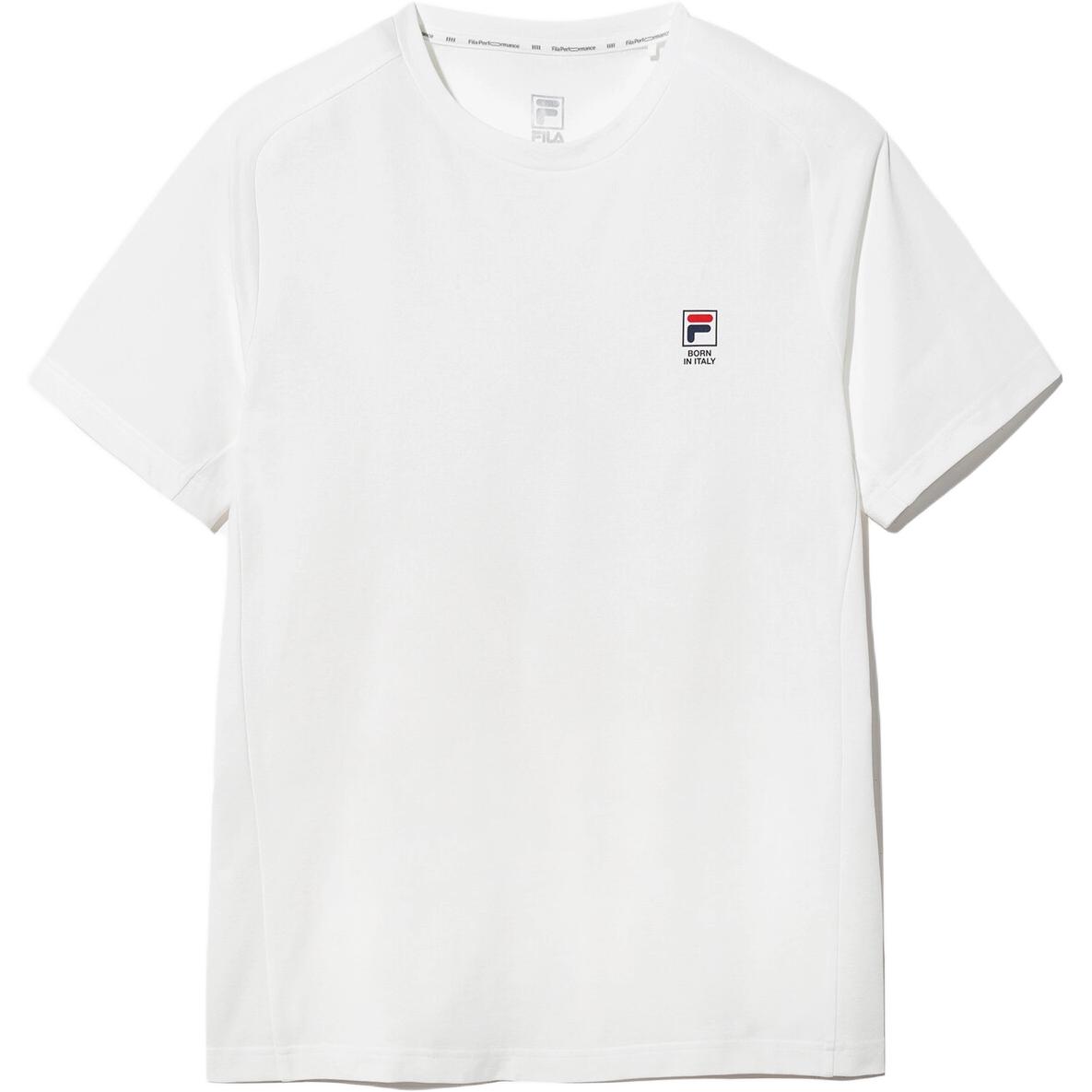 FILA T Shirts Unisex White Crew Neck FS2RSH2204UOWH W85