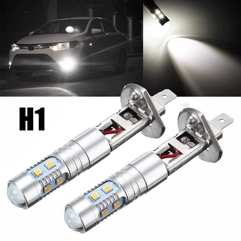 

2pcs H1 50W High Power LED Автомобільні протитуманні фари DRL Лампа дальнього світла 6000K Біла