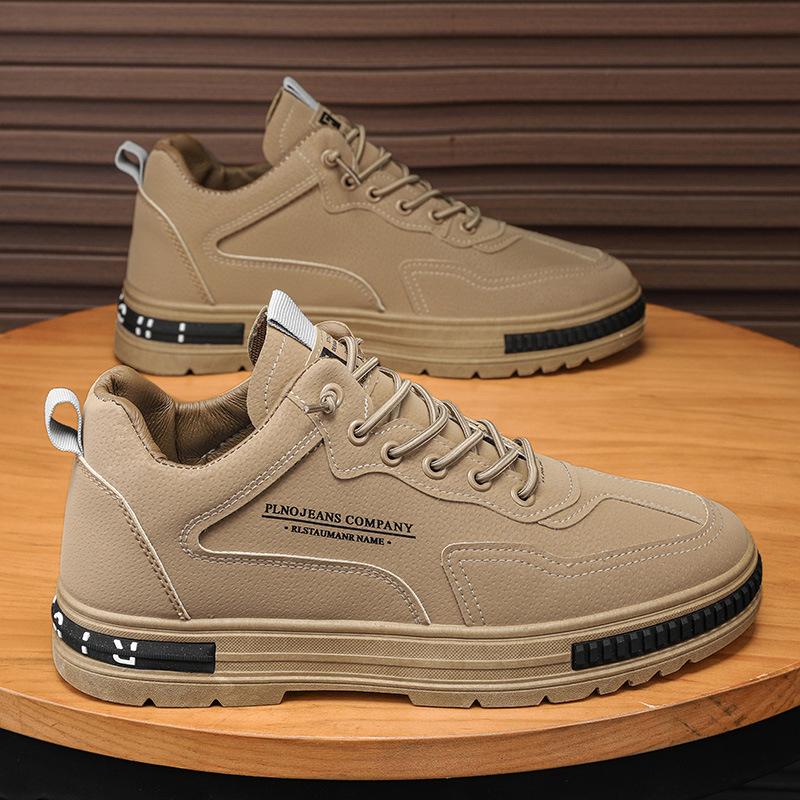 2025 Herbst neue Werkzeugstiefel Herren dicksohlige erhöhende Arbeitsschutzschuhe Trend vielseitige lässige Herrenschuhe Mode