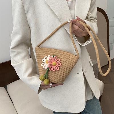 Sac à bandoulière tissé pour femme, nouveau sac d'été, sac de plage tissé, joli sac à bandoulière pour femme, petit sac à main
