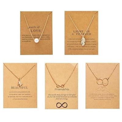 5 Pcs Combo Latest Stylish Infinity Butterfly Pearl Necklace Jewellery Set for Women Pendant Necklace Gifts for Girls