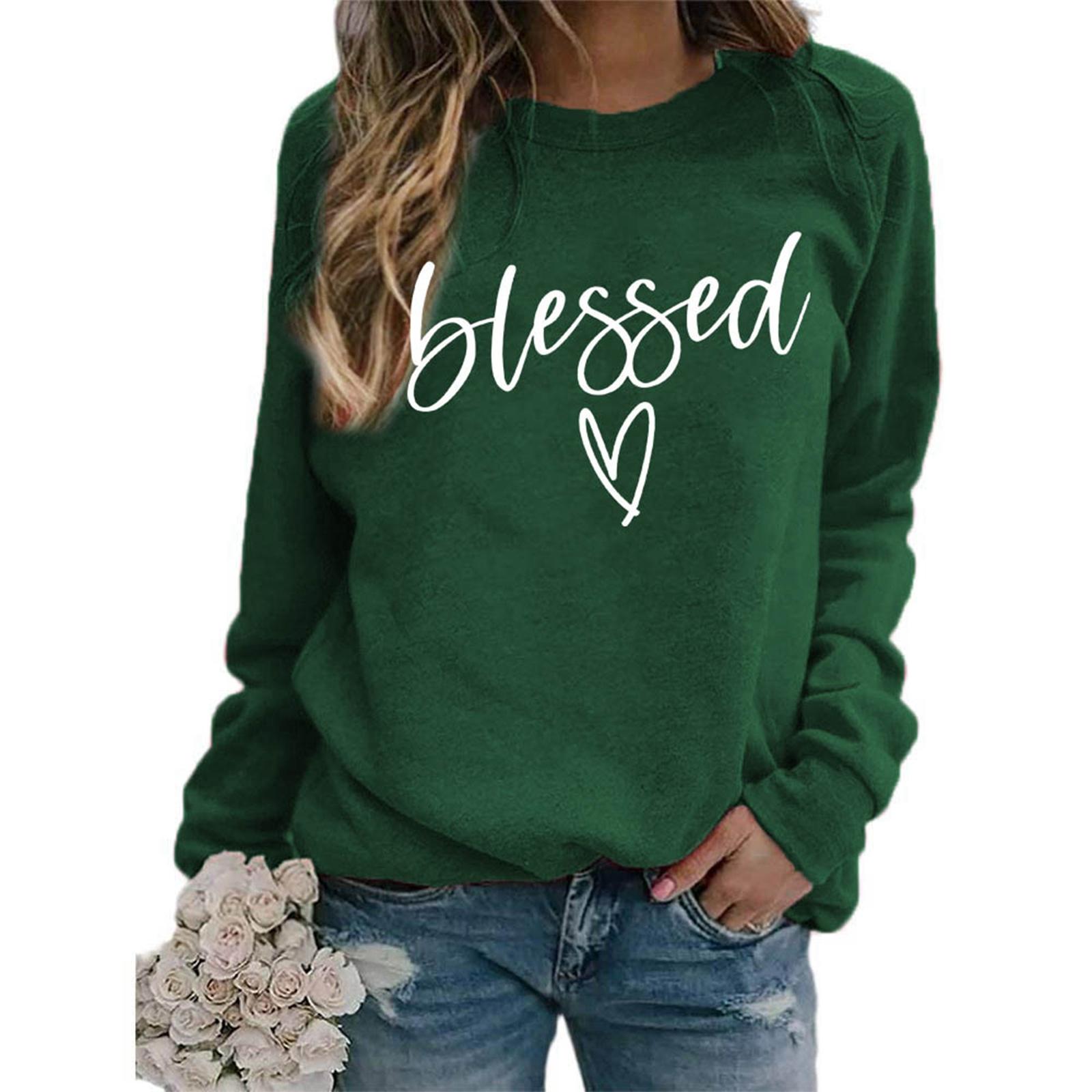 

Женский модный повседневный пуловер с длинным рукавом и принтом M