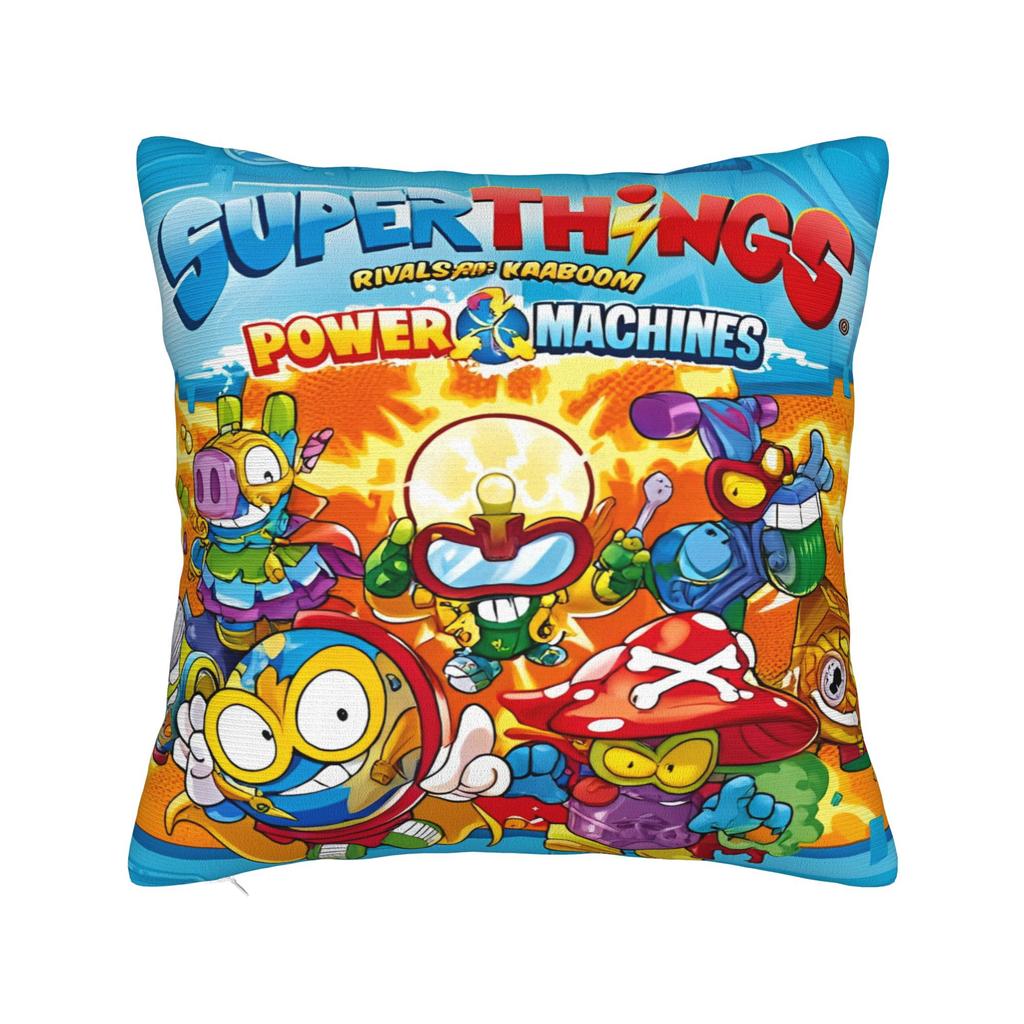 SuperThings Cartoon Square Pillow Cases Kazoom Power Kindergarten Cushion Covers Awesome Decorative Pillowcase for Sofa cm