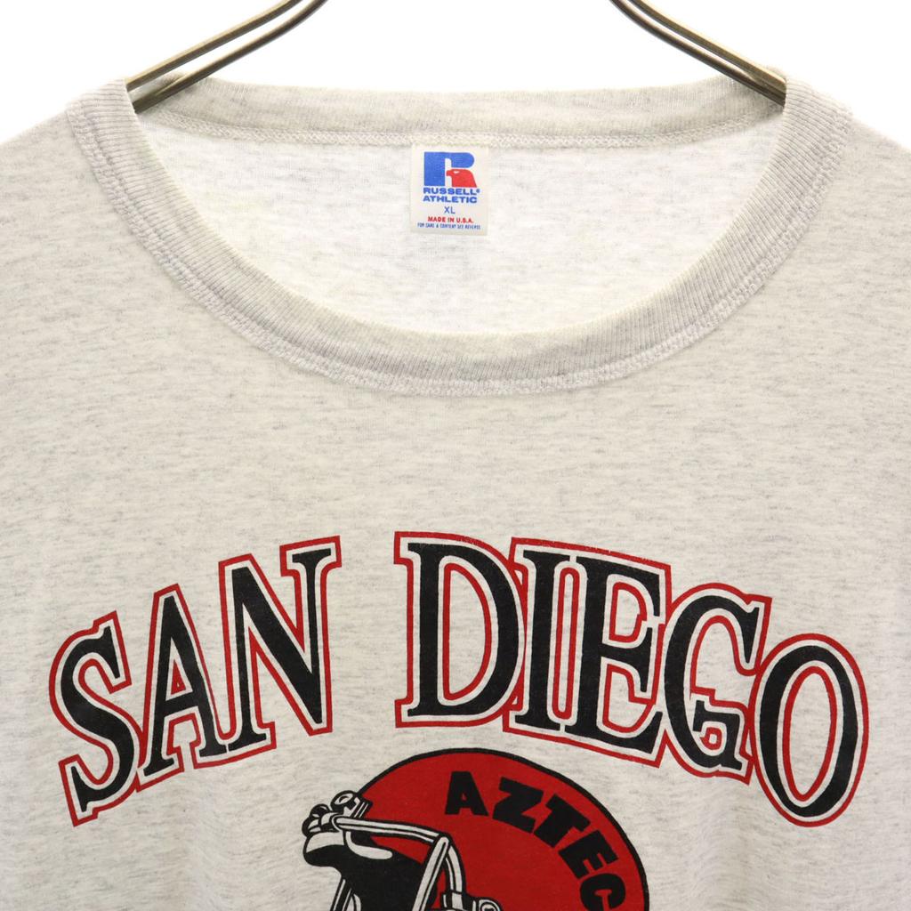 Russell Athletic 90s Made In USA Old SAN DIEGO STATE College Print Short Sleeve T-shirt Men's Used
