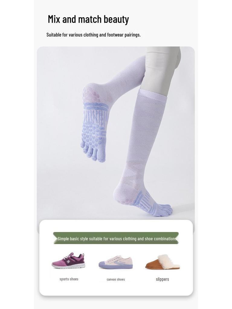 Non-Slip Five-Toe Pilates & Yoga Socks with Massage Sole