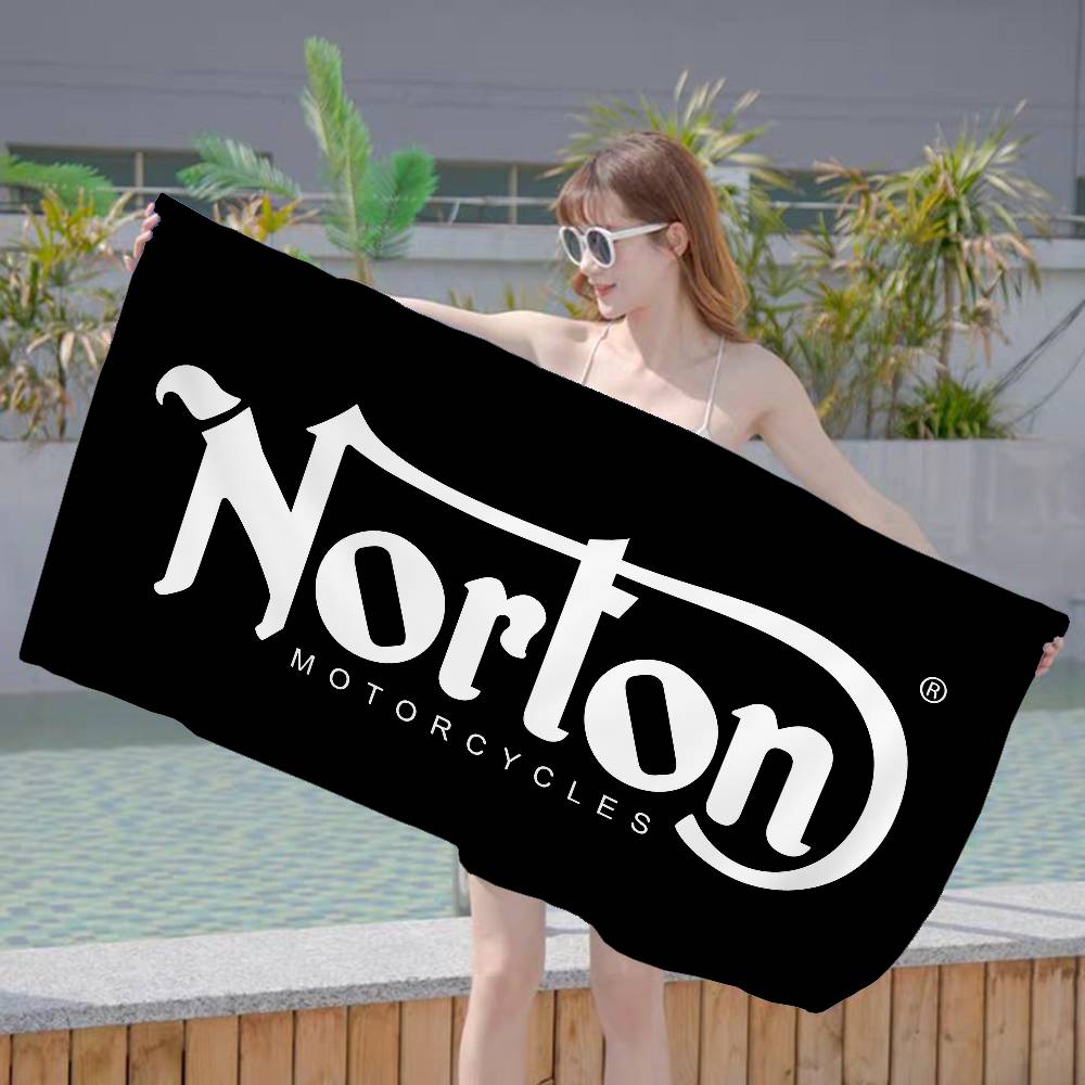 Berühmte N-Norton Motorräder Mikrofaserdecke Schnelltrocknende Strandtücher Übergröße Druck Super Saugfähige Pooltuchdecke