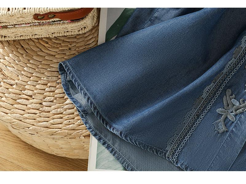 Women's Tencel Denim Drape Short Sleeve Shirt - Retro Style 2025