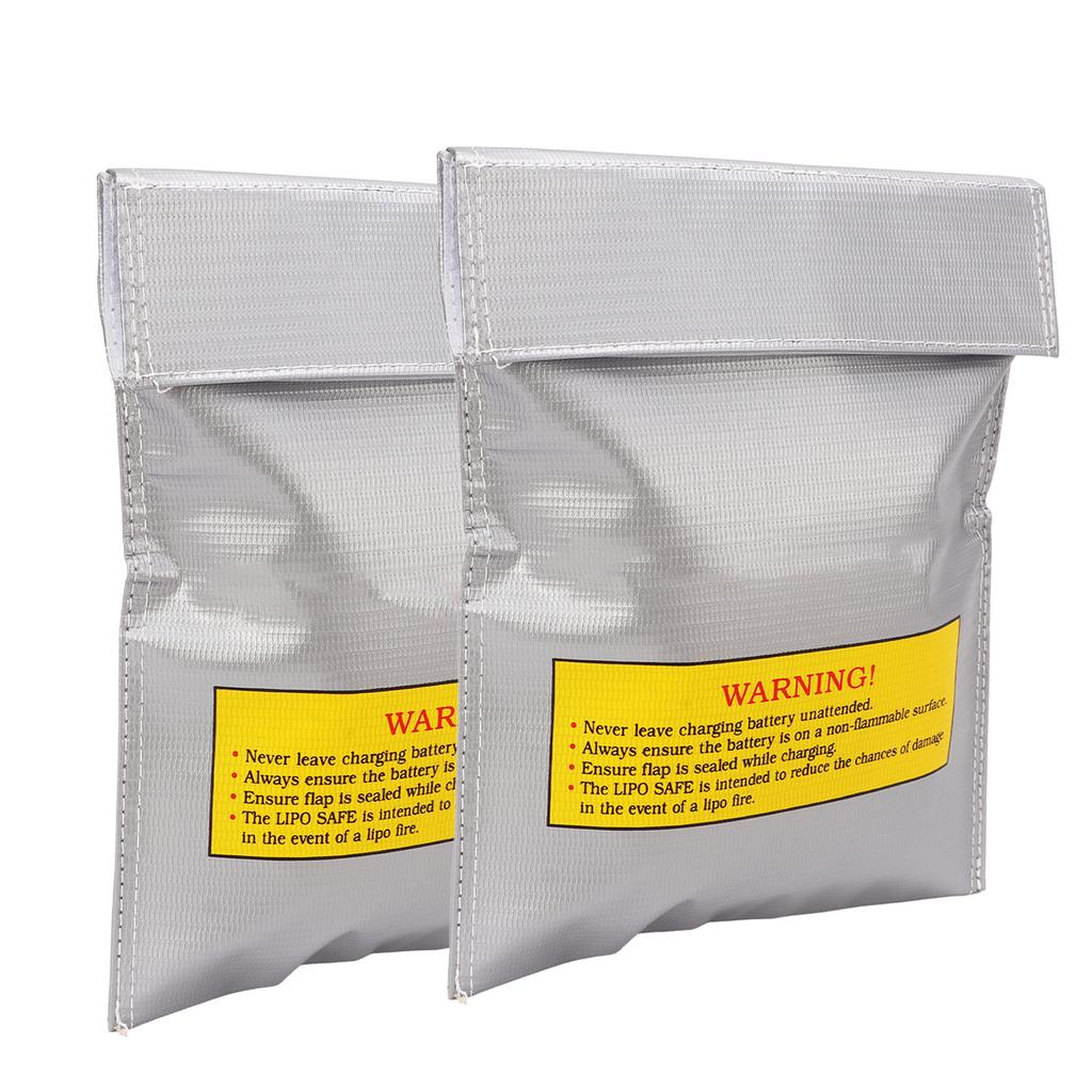 2 Stück Lithium-Batterie Sicherheitsbeutel PVC-Faser Feuerfest Explosionsgeschützt Lipo Batterie Sicherheit Laden
