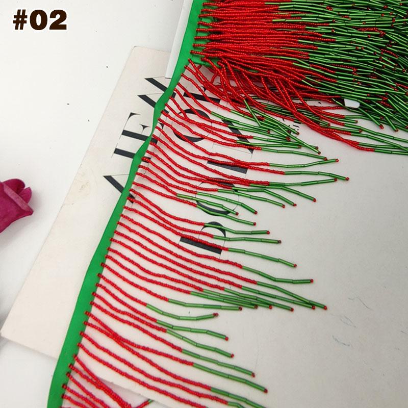 45cm Verschlüsselt Manuell Nagel Perlen Quaste Spitze Mehrfarbig Anhänger Perlenbesatz Fransen DIY Bühnenkleidung Heimvorhang Dekorativ