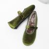Fashion IPPEUM Ballet Flats For Women 2025 New Winter Plush Mary Janes Shoes Buckle Plus Size 35-43 Ballerina Flat